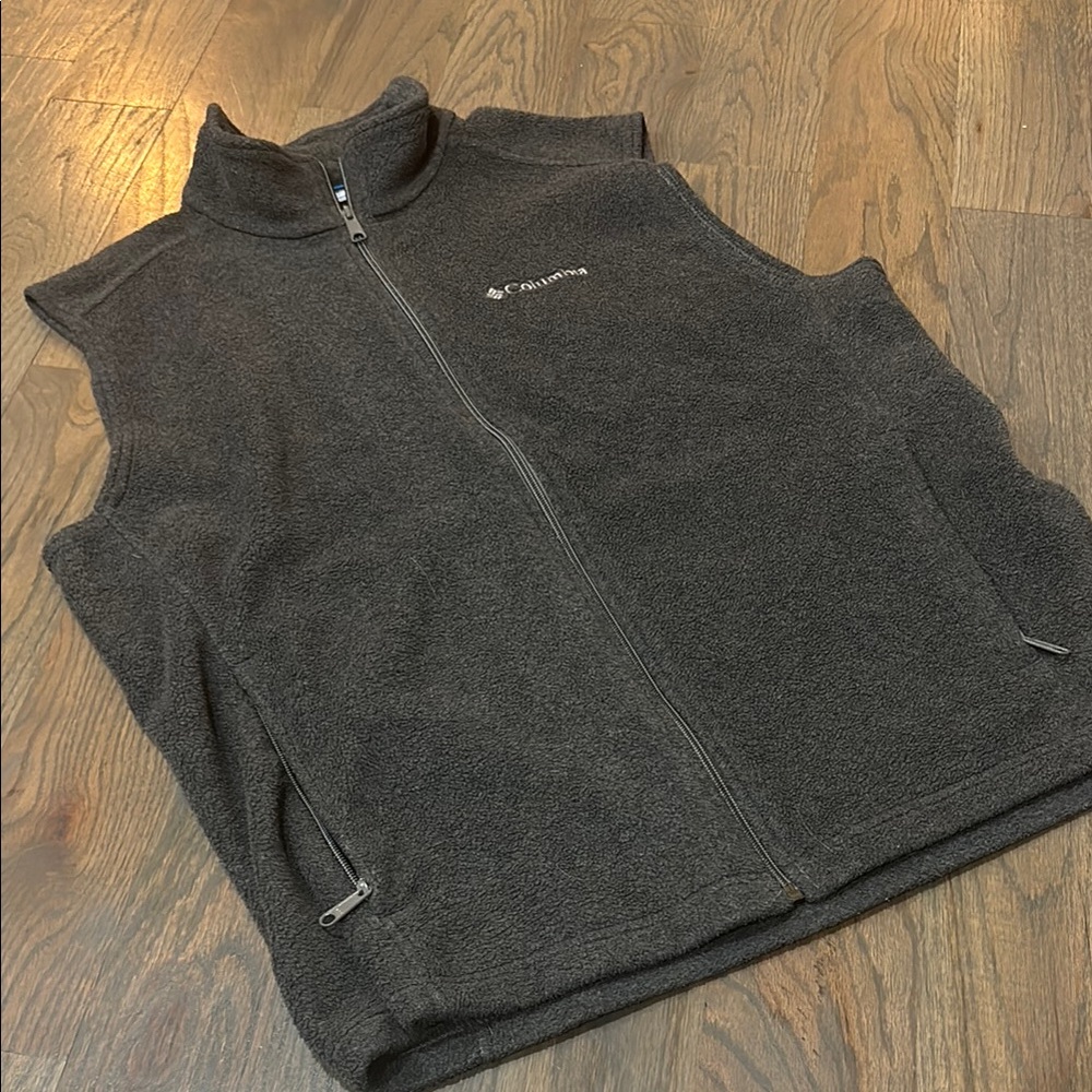 Columbia Charcoal Gray Men’s Fleece Vest - Size Large - Picture 6 of 7